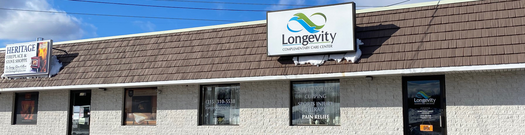 our front entrance in the strip mall